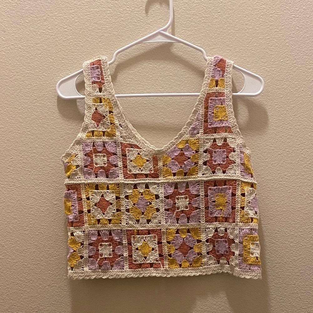 Rebellion Colorful Crochet Top size XS